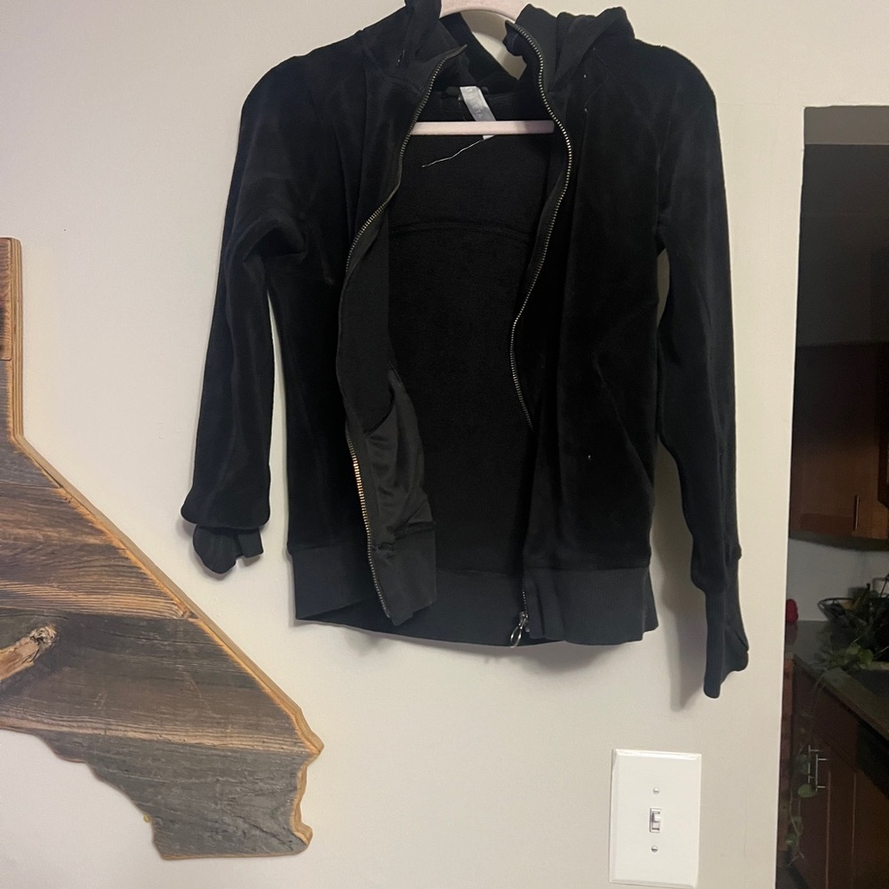 Athleta Black Women's Hooded Zip-Up Bomber Jacket
